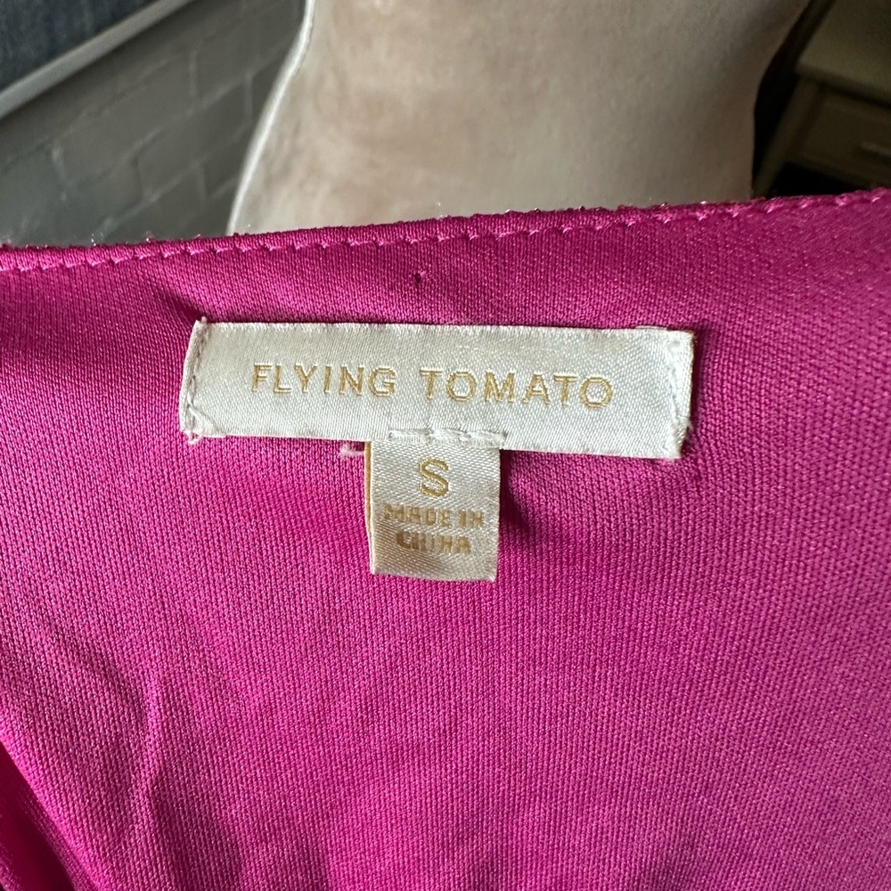 Flying Tomato Purple Accordion Ribbed Flowy Sleeve Dress - Picture 14 of 14